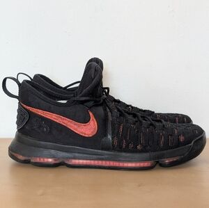 Nike KD 9 Aunt Pearl 2017 Black Hot Punch Sneakers 881796-060 Men's Size 11